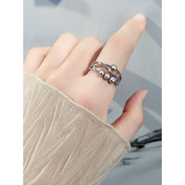 Cincin Open Ring Adjustable Model Manik-Manik Untuk Wanita