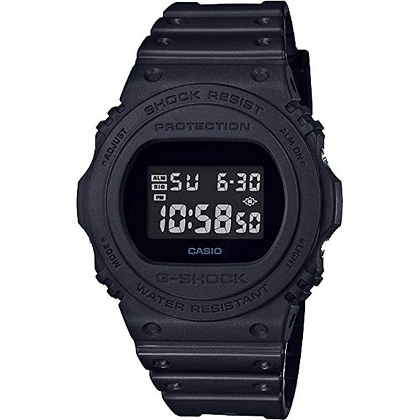 JAM TANGAN G-SHOCK CASIO DIGITAL RUBBER BULAT DAN SEGI FULL HITAM