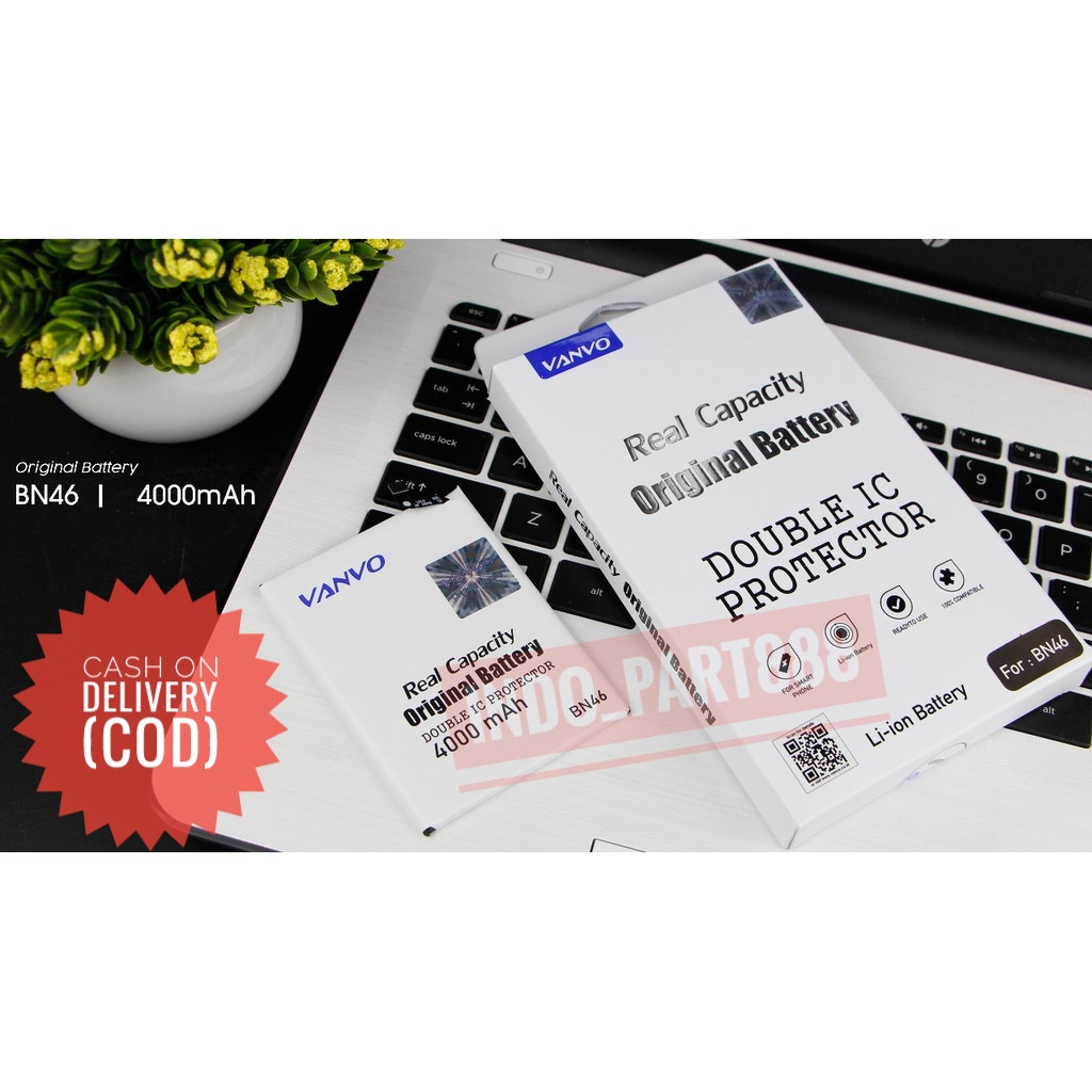 Baterai Xiaomi Redmi note 6/ Redmi 7/ Redmi note 8/ BN46 Double Power Vanvo 4000 mAh / Battery / Bat