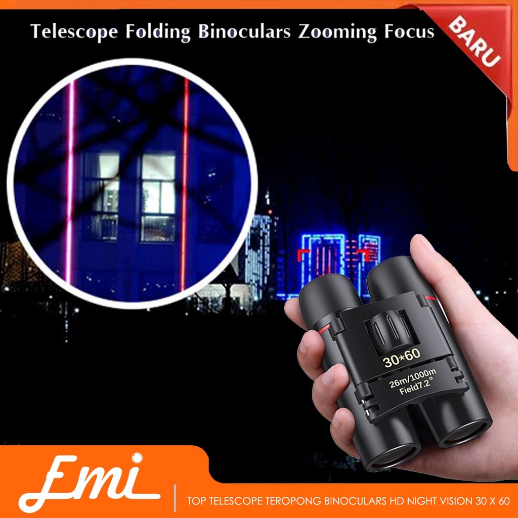 Telescope Teropong Jarak Jauh Binoculars HD Day and Night Vision 30x60