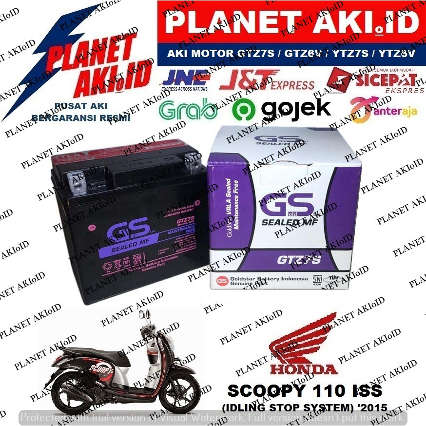 Aki Motor Honda Scoopy ISS GTZ7S Accu Kering MF