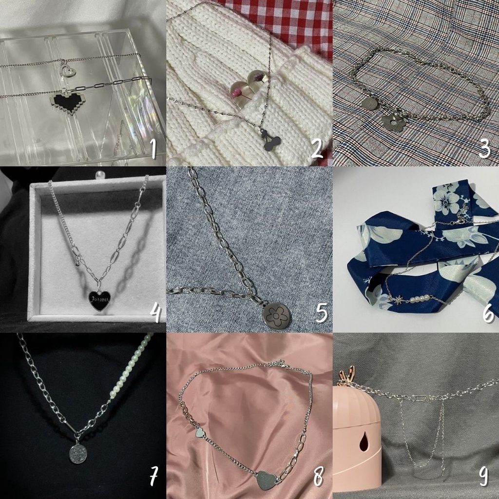 Necklace / Kalung Wanita Korea / Aksesoris Wanita / Kalung Pria / Necklace Pria / Kalung Rantai / Kalung Aesthetic