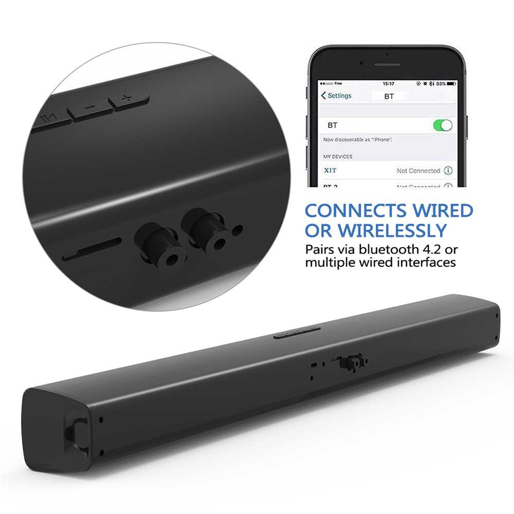 DOOLNNG Soundbar Bluetooth Speaker Home Theater Bass 20W BS-28B