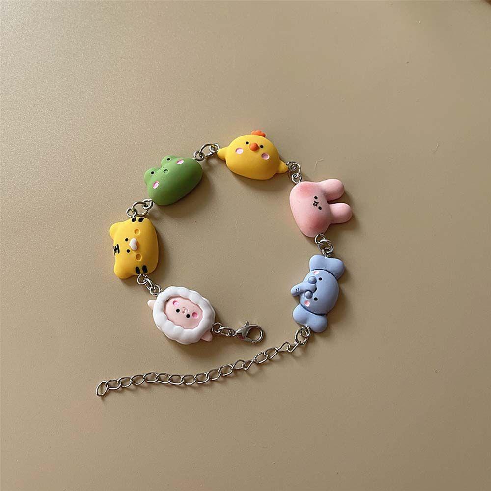 [Elegan] Gelang Kartun Lucu Fashion Gadis Hadiah Gaya Jepang Liontin Bunga Kitty Kucing Rantai Stainless Steel