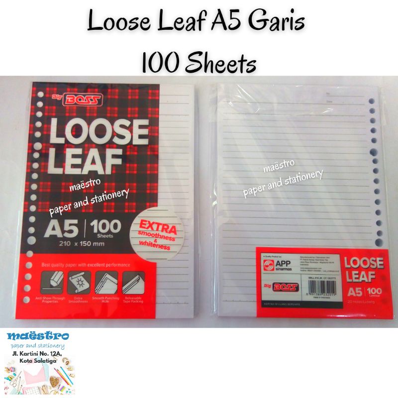 

Loose Leaf A5 Garis Isi 100 Lembar Murah