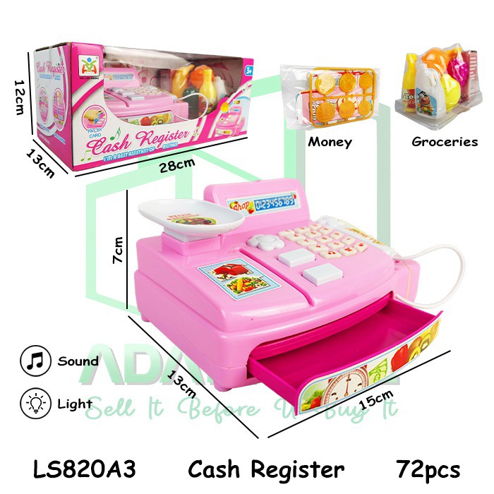 PROMO BRO1378 LS820A3 Cash Register Kasir Kasiran Mesin Uang Pretend Play Sets Mainan Anak Perempuan Permainan Edukasi Montessori SISTAR