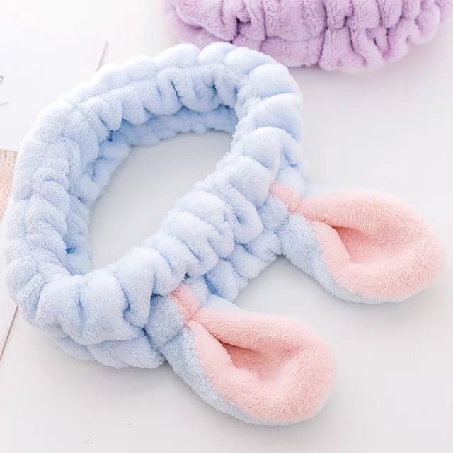 BANDANA MANDI Motif Telinga Kelinci - Hairband  Headband Bando Korea Lucu