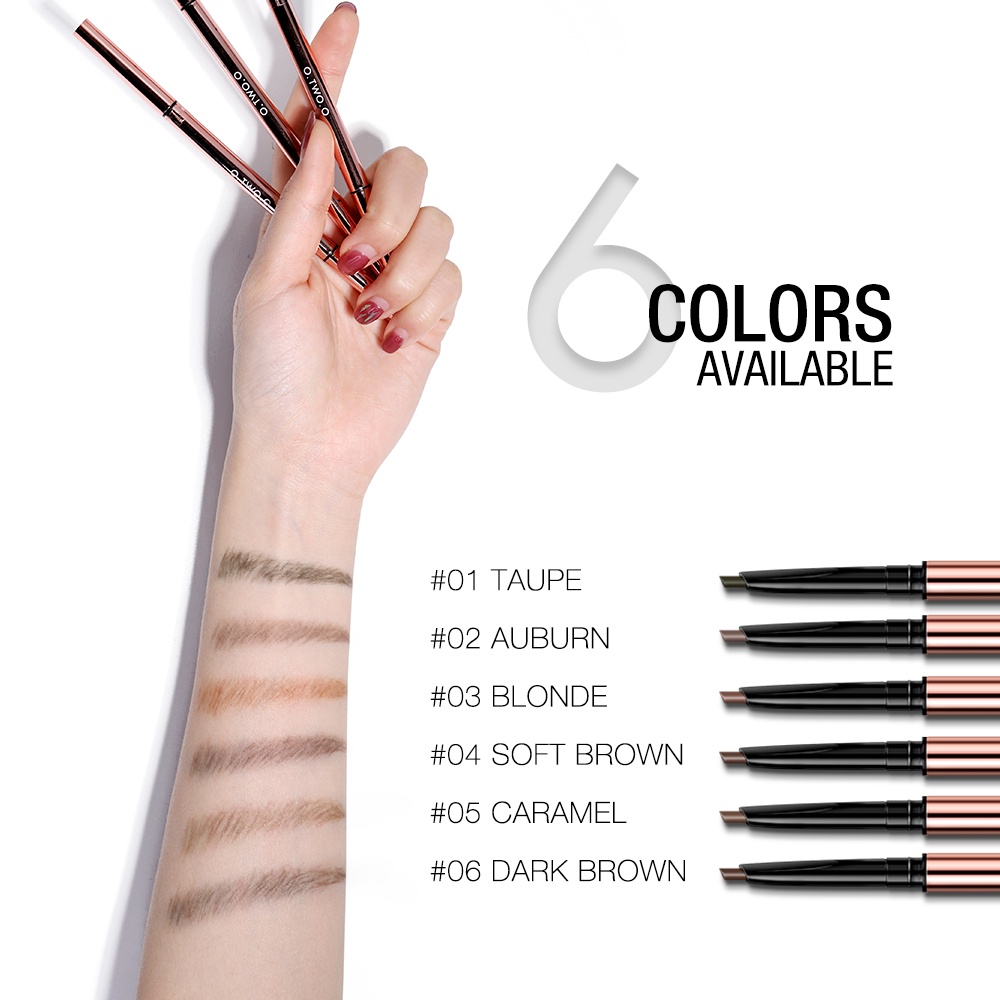 O.TWO.O Eyebrow Pencil Waterproof Double-headed High Pigment Long Lasting Eye Brow Makeup