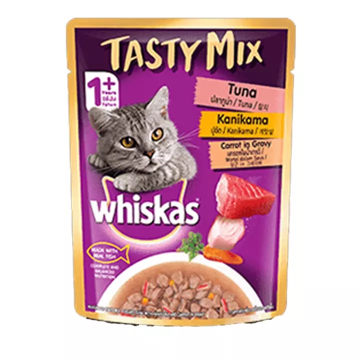 MAKANAN KUCING BASAH WHISKAS POUCH TASTY MIX 70GR ALL VARIAN