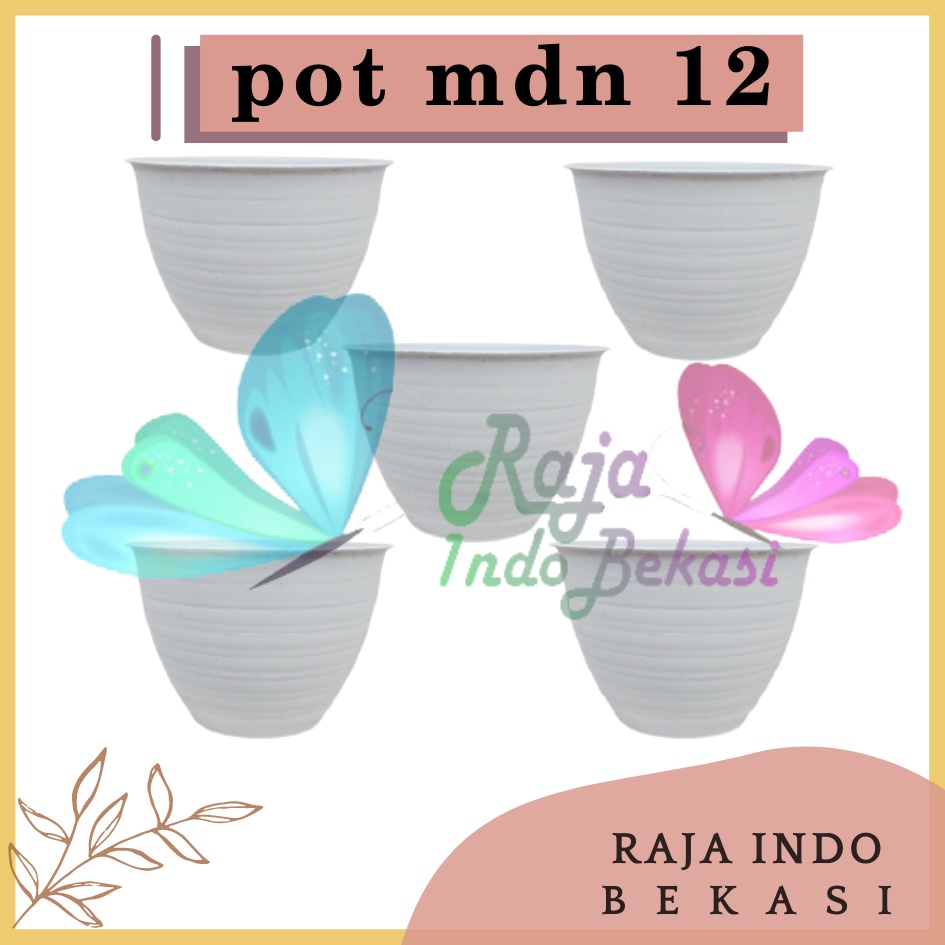 Pot Tawon 12 Putih Pot Tawon Mdn - Pot Plastik 12cm Vas Pot Bunga Tawon Bulat - Pot Bunga Aglonema