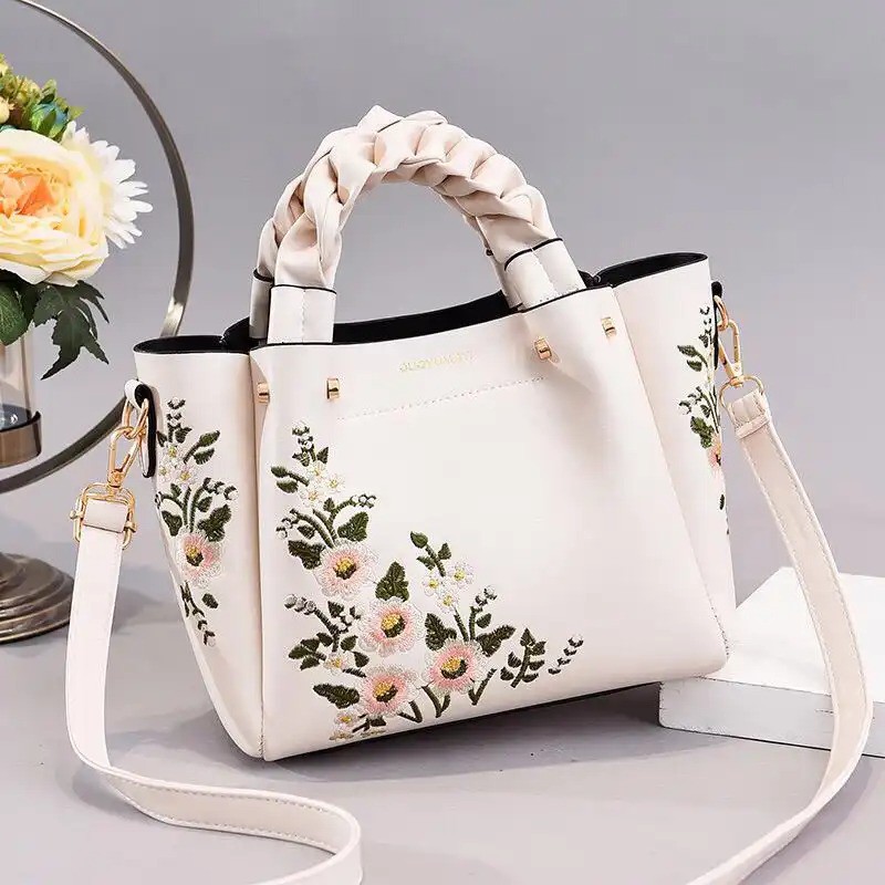 BQ 3019 GI 01875 GT 1625 RISCE TAS HAND BAG MOTIF BUNGA IMPORT WANITA CEWEK JT EL 484 CR 7176