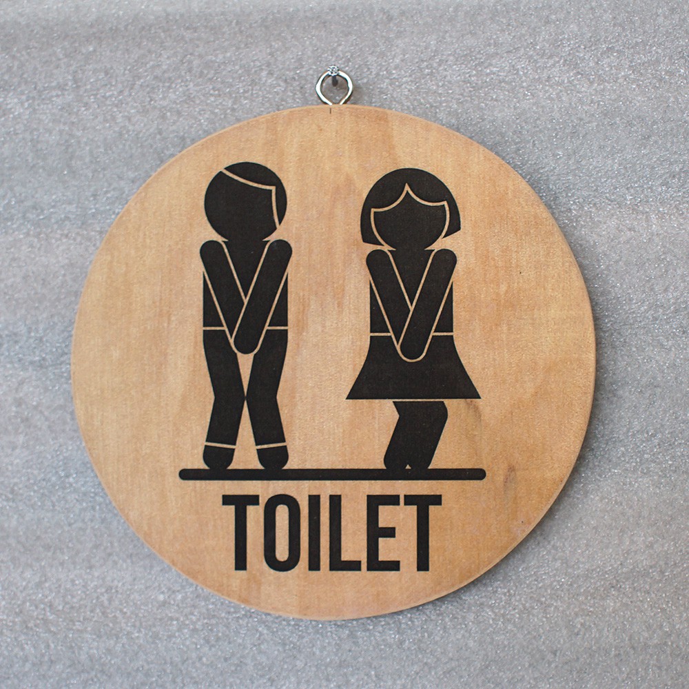 Wood Sign - Penanda Ruang Kayu Toilet