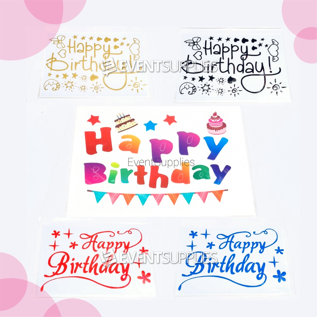 Sticker Cutting Happy Birthday Balon PVC