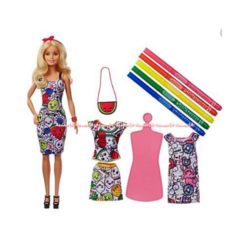 Barbie Crayola Silly Scents Color In Fashions Mewarnai Baju Boneka Berbi