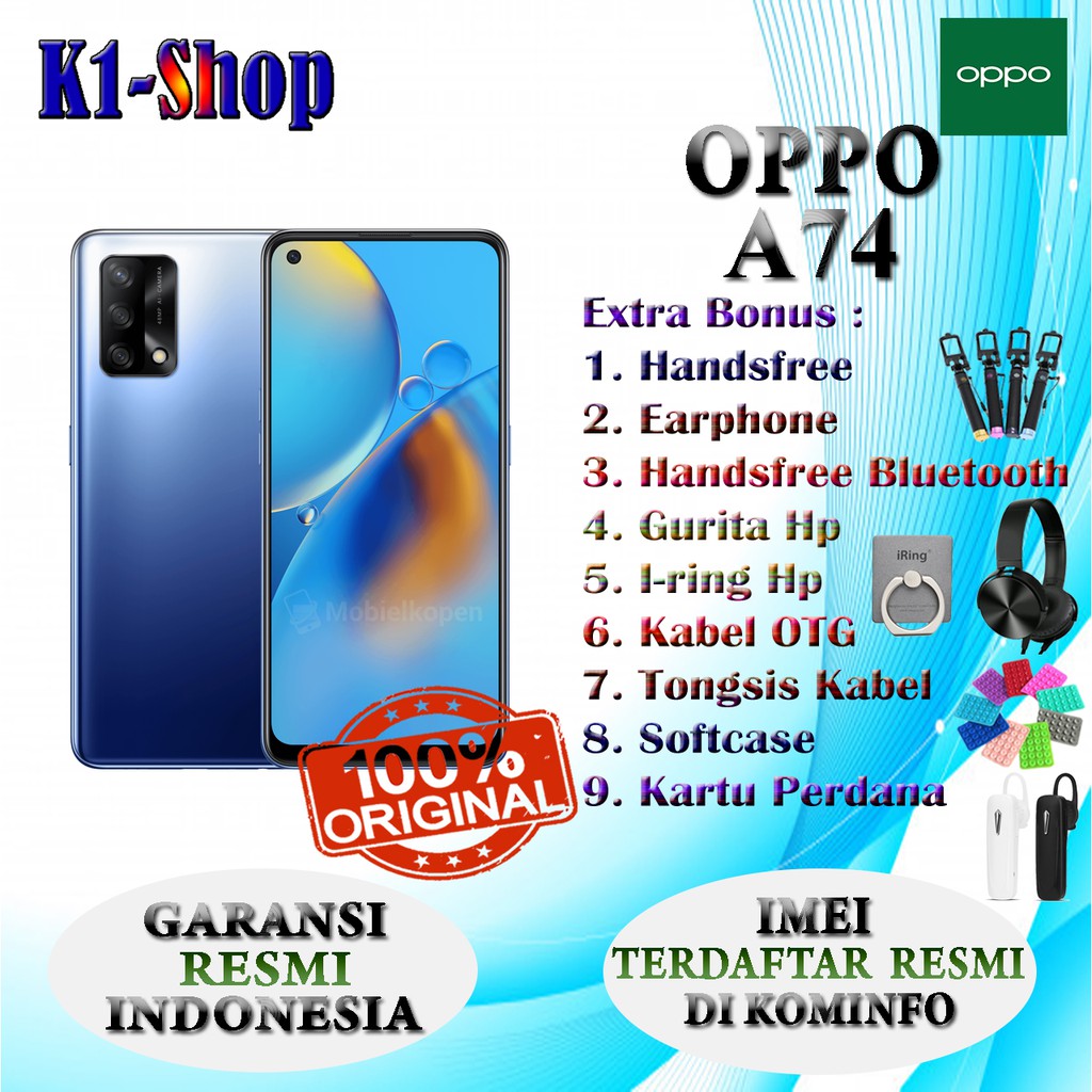 HP BARU OPPO A74 A 74 RAM 6/128 GB GARANSI RESMI OPPO