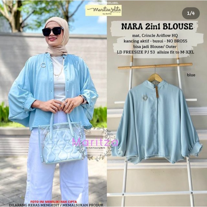 NARA 2 IN 1 BLOUSE/SETELAN WANITA TERBARU KEKINIAN