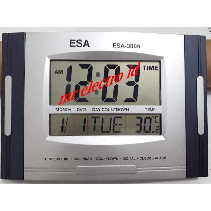 [[BISA COD]] JAM DINDING DIGITAL ESA 3809 - JAM DIGITAL ESA - FITUR LENGKAP TERLENGKAP Kode 603