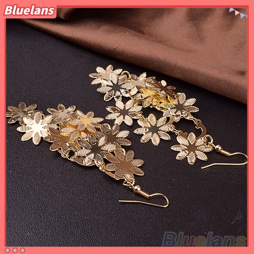 Bluelans Anting Kait Gantung Desain Snowflakes Multilayer Bahan Alloy Gaya Vintage Untuk Wanita