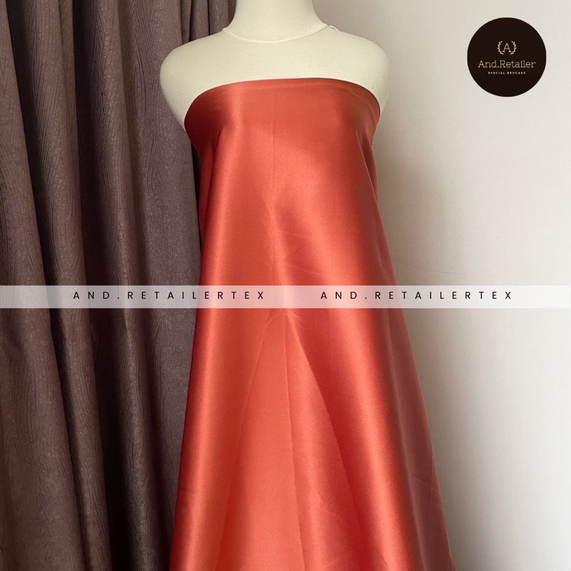 Kain Satin Velvet Premium Warna Teracotta Warna Bata Bahan Inner Furing Dress Seragaman Gamis dll
