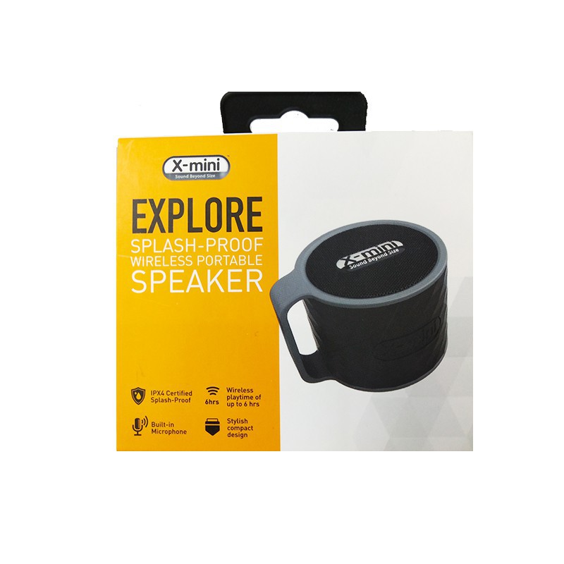 X-Mini Explore Slash Proof Wireless Portable Speaker Bluetooth - Black - Baru NEW - Original