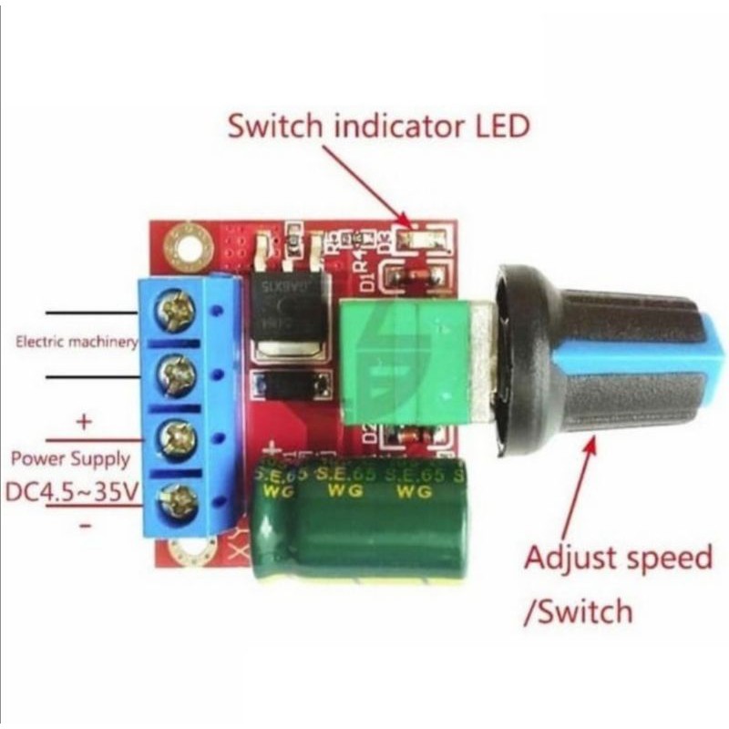 PWM 5A DC 4.5-35V 90W Motor Speed Dimmer Controller Lampu LED Dimer