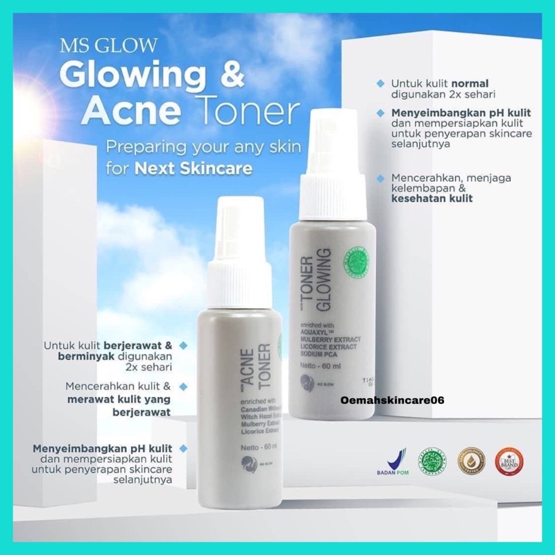 MS GLOW GLOWING AND ACNE TONER / TONER MS GLOW