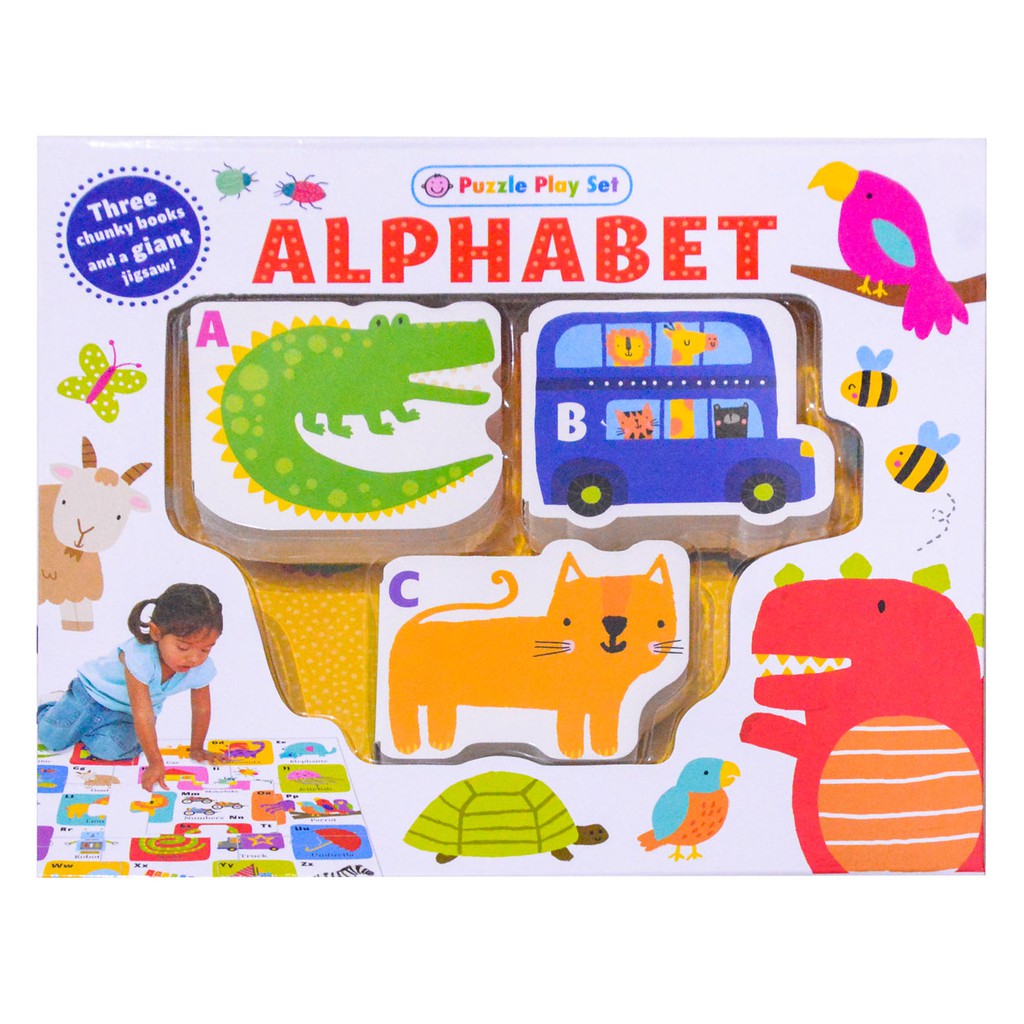 Priddy Alphabet Puzzle Play Set Chunky Books and Giant Jigsaw - Mainan Anak Buku