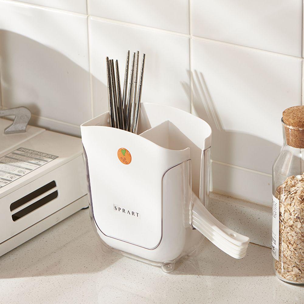 Holder Penyimpanan Sendok Garpu Sumpit Multifungsi Dapat Dilepas Motif Bunga