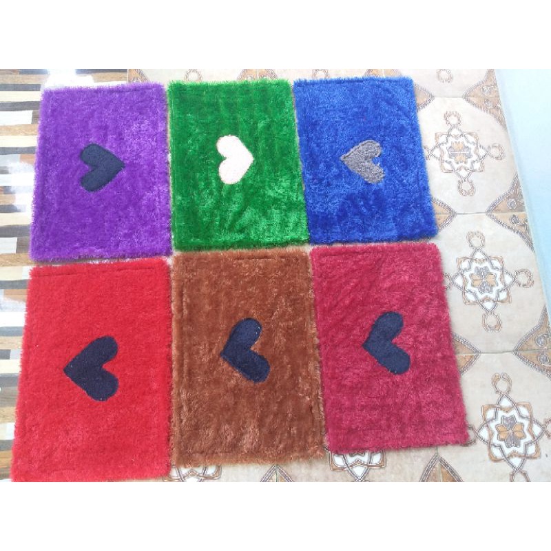 keset kaki/keset bulu lembut/keset love rasfur paket 4pcs
