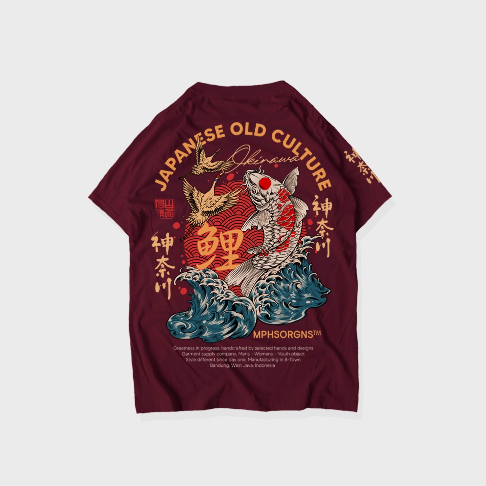 TSHIRT - KOI (maroon)