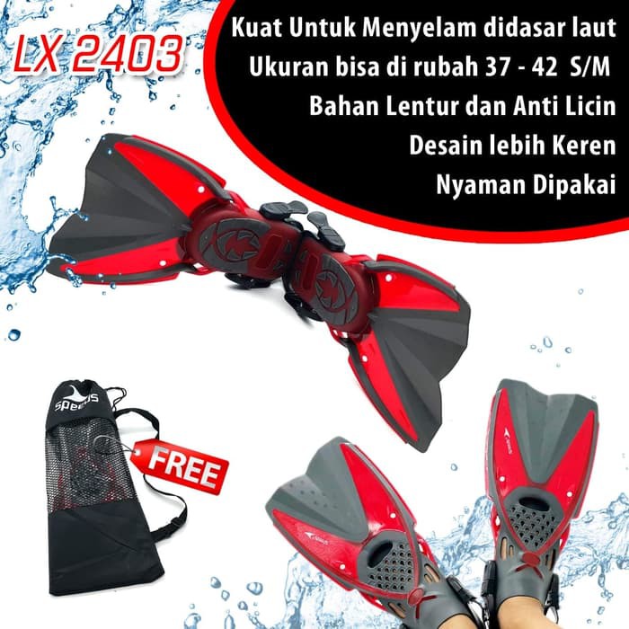 Kaki Katak Renang Swimming Fin Diving Snorkeling Laut Adjustable 37-42