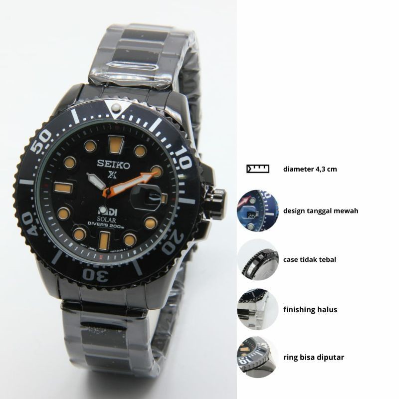 jam tangan pria Seiko X-Padi solar Diver,s AG-7166 rantai tanggal aktif diameter 4,3cm