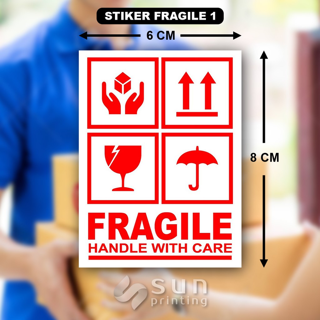 

Stiker Fragile / Label Fragile / stiker jangan dibanting utk ditempel pada paket pengiriman 6x8cm