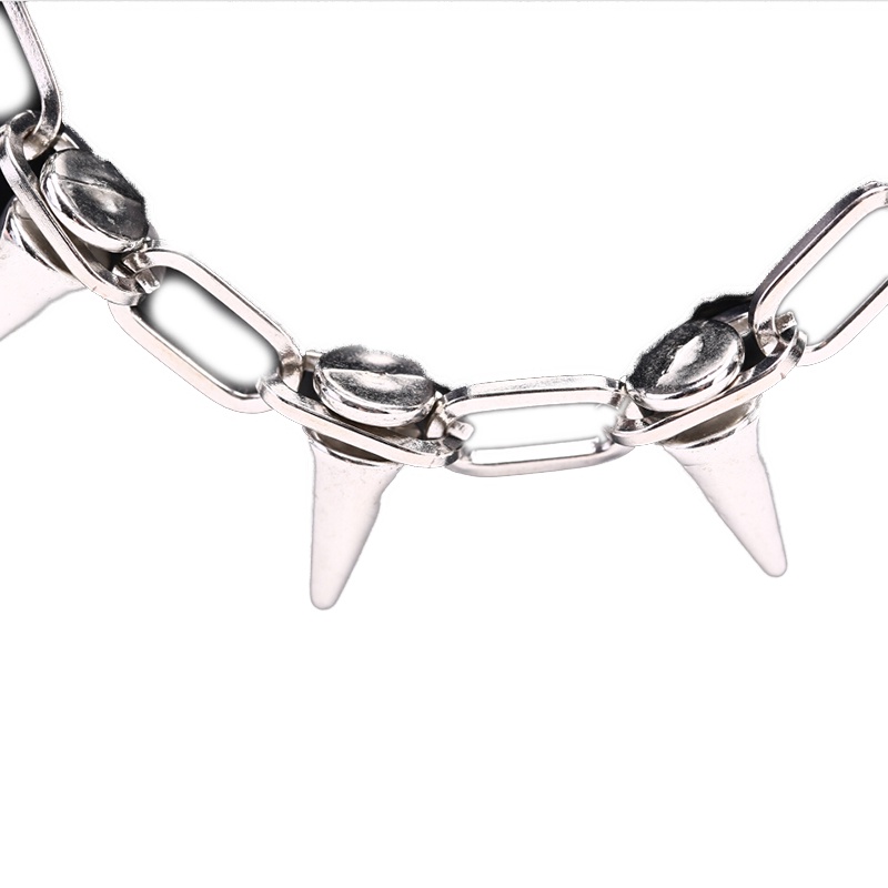 Kalung Choker Rantai Rivet Gaya Punk Rock Untuk Wanita