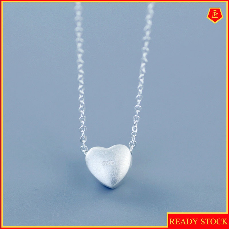[Ready Stock]Heart Sliver Beads Necklace Simple Personality Artistic