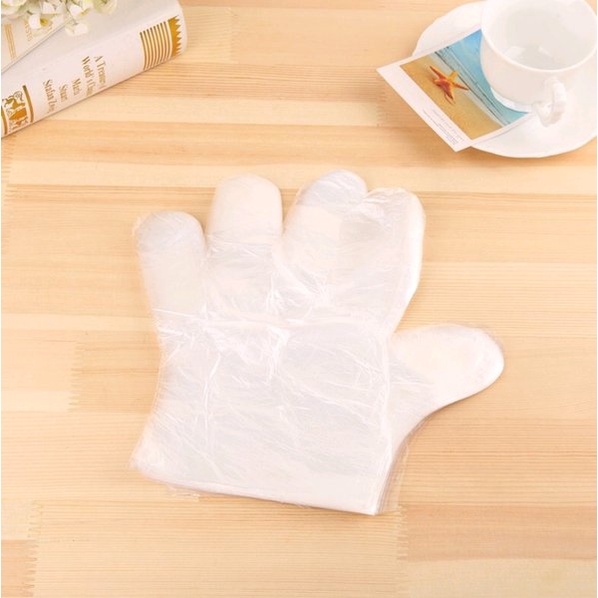 [Isi 100 pcs] Sarung Tangan Plastik (50 PSG) Steril Sekali Pakai / Plastic Hand Glove