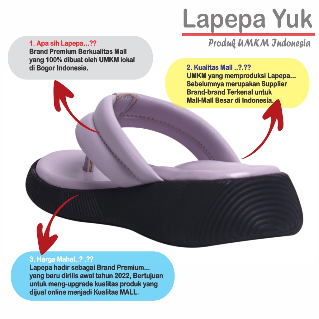 LAPEPA YUK - Sandal Platform Anak Perempuan Usia 2 sampai 10 Tahun ZELDA KIDS Sendal Anak cewek Wedges Wanita Empuk Model Jepit Japit Warna LILAC Ungu Soft Lucu Cantik cewe Slop Usia Umur 3 4 5 6 7 8 9 thn Tahun Premium Ori Original Mall Official Store