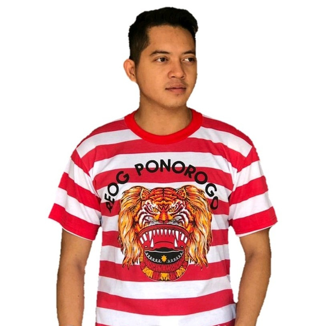 COD...!!! Kaos Reog Ponorogo - Kaos Motif Salur Merah Putih Gambar Reog - Ukuran Dewasa