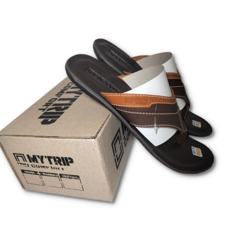 Kasilna Sandal Japit Pria Distro Terbaru My Trip MD39 Warna Coklat Tan
