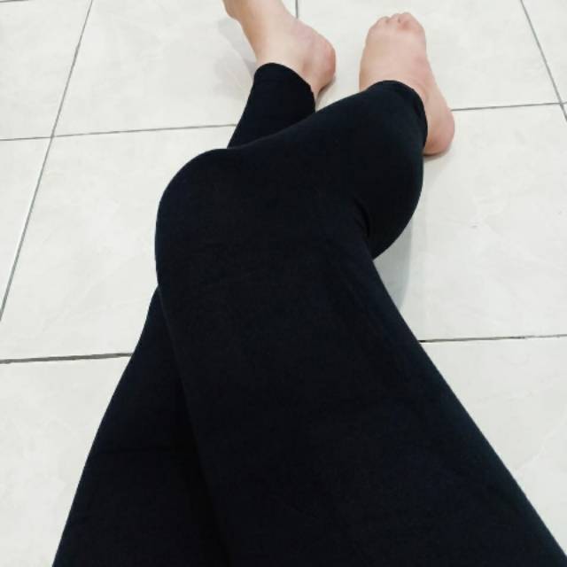 LEGGING POLOS IMPORT HITAM / LEGGING IMPORT MURAH / LEGGING POLOS HITAM