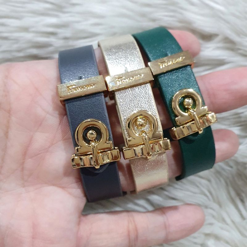 Promo Gelang kulit Motif ferragamooo import bahan kulit