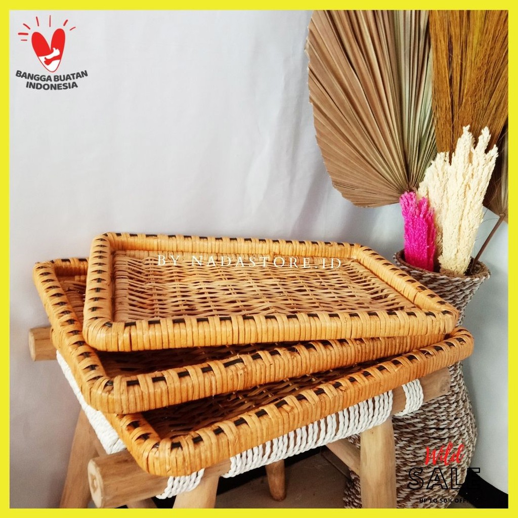 Nampan / Baki / Tray Anyaman Rotan , Food Storage Platters rattan Handmade Korean style