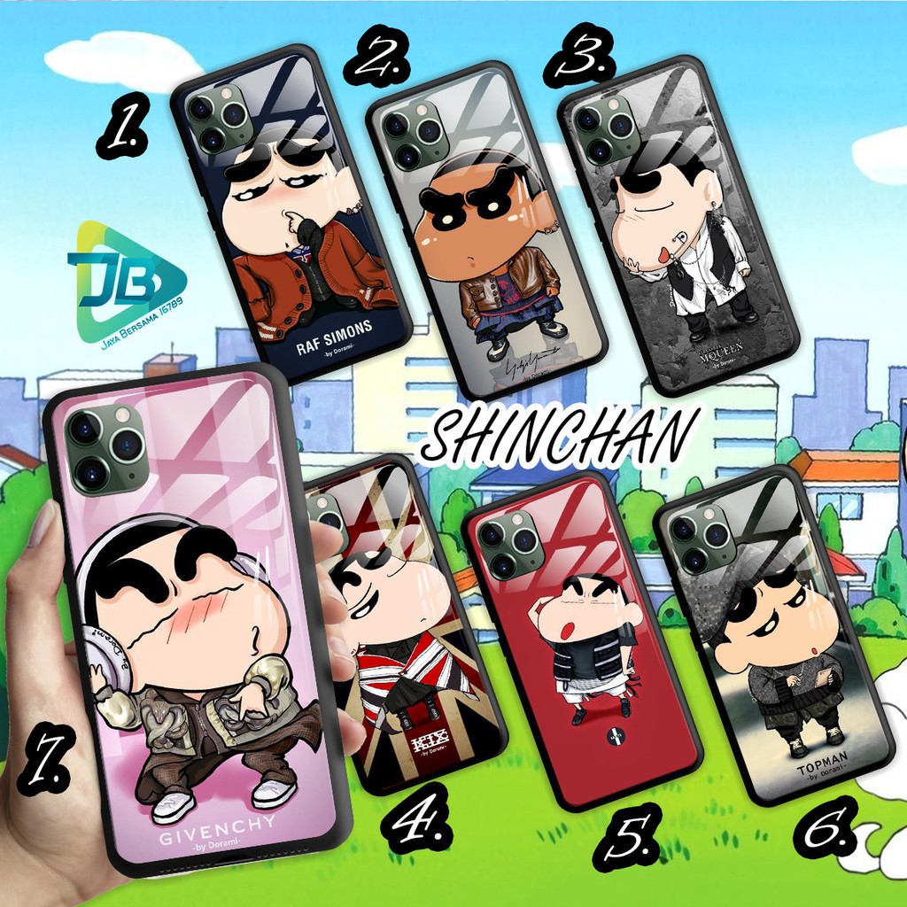 SOFTCASE BACK CASE GLASS KACA SHINCHAN XIAOMI REDMI NOTE 4 4X 5A 5 7 8 9 PRO 9S 10X JB4321