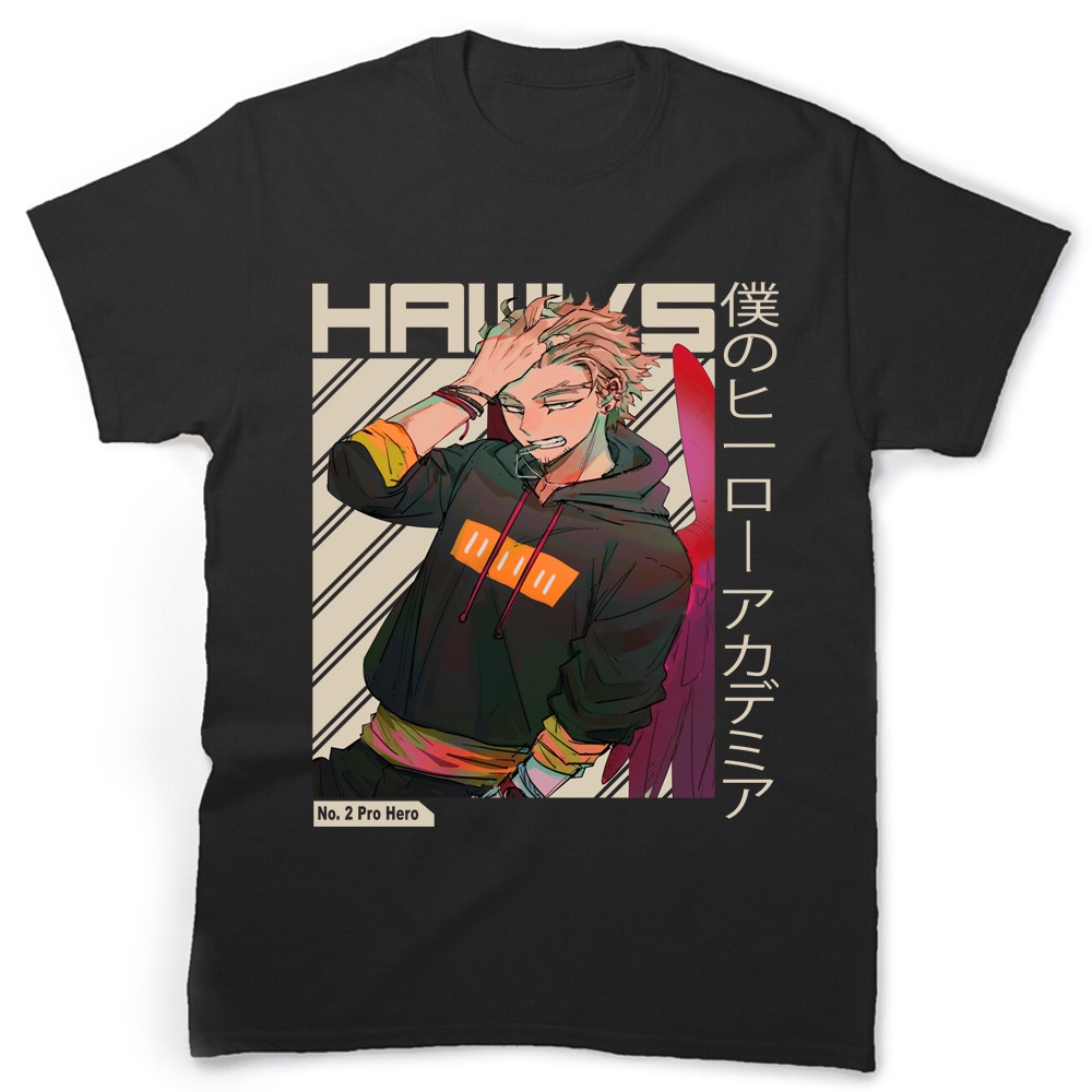 Kaos Anime Hawks T-shirt Keigo Takami anime t shirt gildan softstyle