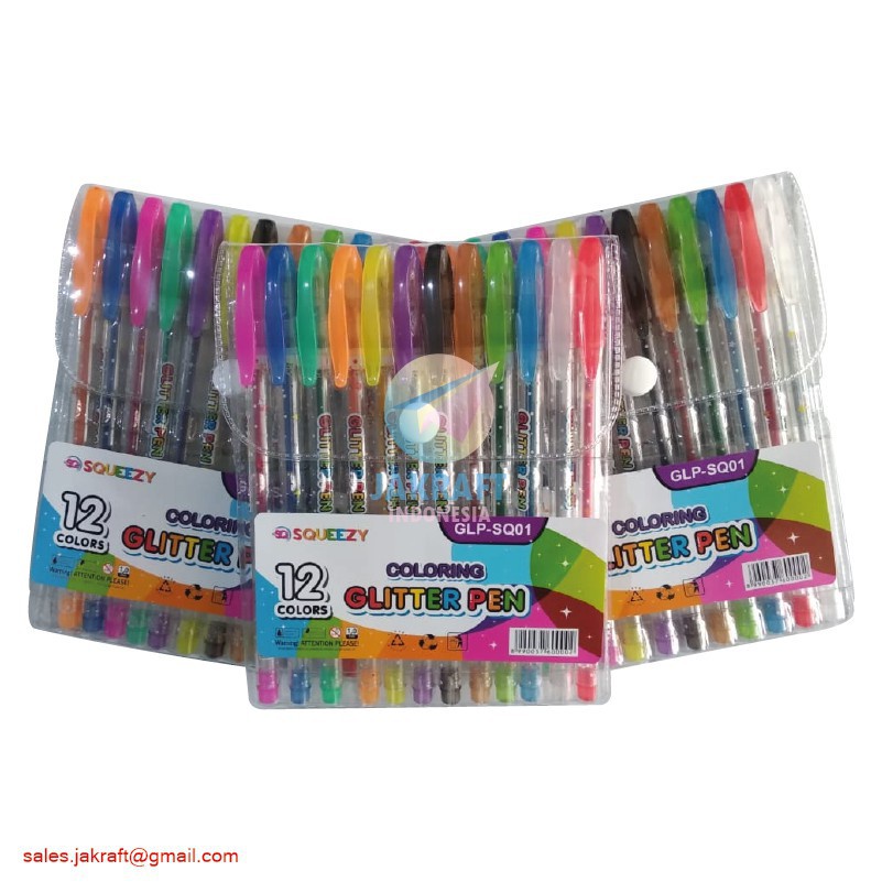 

WS99 - PEN GLITTER WARNA-WARNI 1.0mm / Pulpen gel / Gell Pen Glitter 12W GLP-SQ01