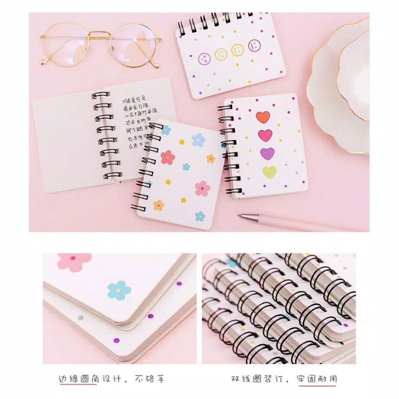 

MINI NOTEBOOK SPIRAL A7 MOTIF POLKADOT