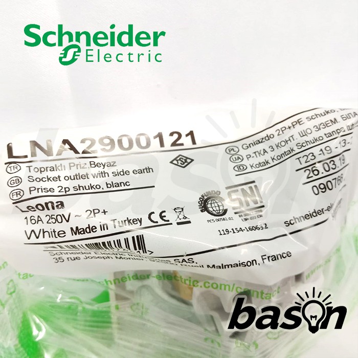 SCHNEIDER Leona  Schuko NCP 16A Socket - Stop Kontak