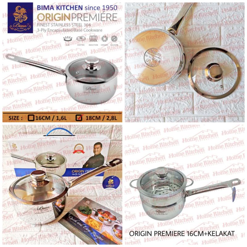 Jual B B Bima Origin Premiere Sauce Pan Cm Cm Panci Bima Glass Lid Panci