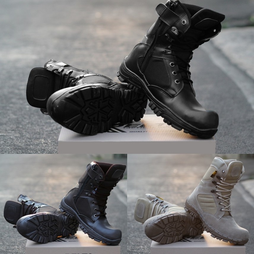 Sepatu Pria Safety Boots Ujung Besi Cheap Tinggi Murah Hiking Bikers Traveling Keren