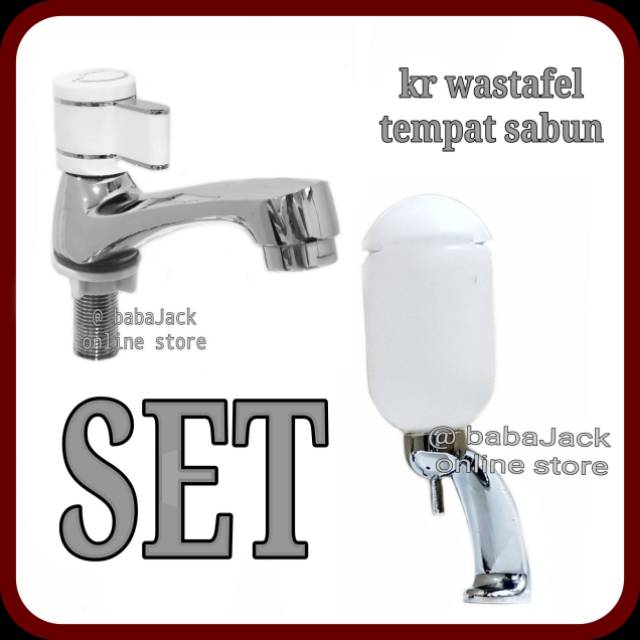 Kran wastafel kuningan tempat sabun wastafel cuci tangan set